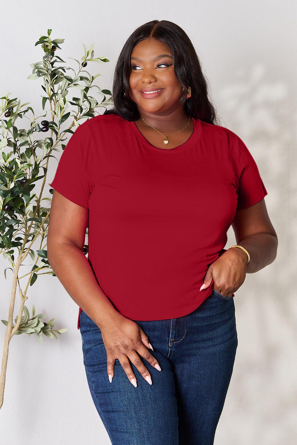 Basic Bae Full Size Round Neck Short Sleeve T-Shirt - Leo’s Look Your Best