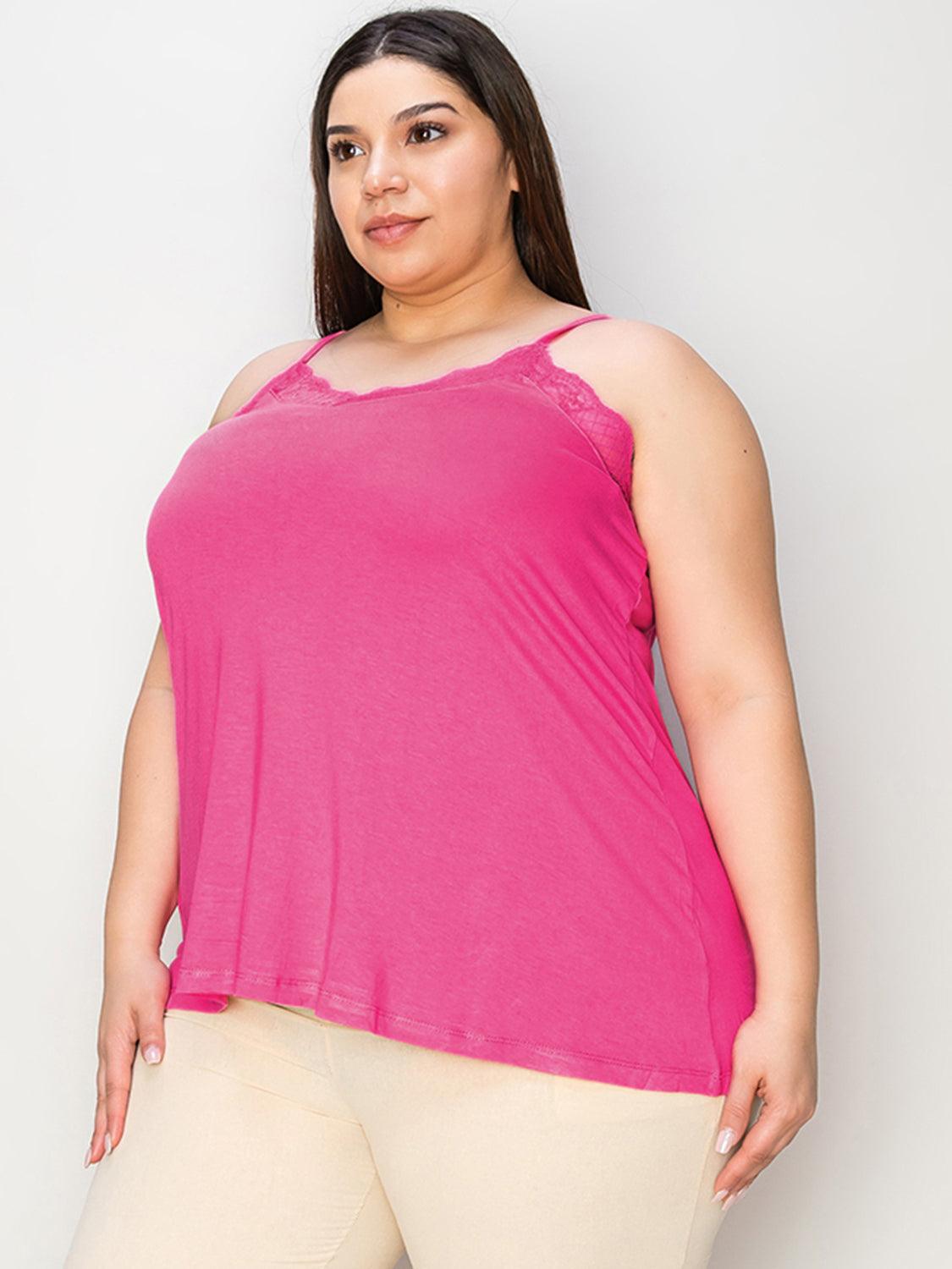 Basic Bae Full Size Lace Trim V-Neck Cami - Leo’s Look Your Best