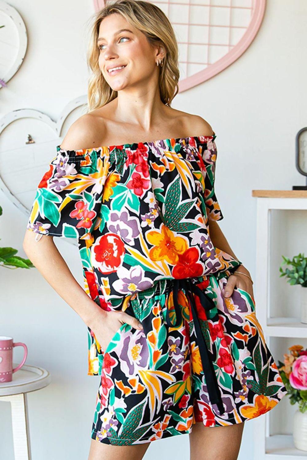 Cotton Bleu by Nu Label Floral Off-Shoulder Top - Leo’s Look Your Best