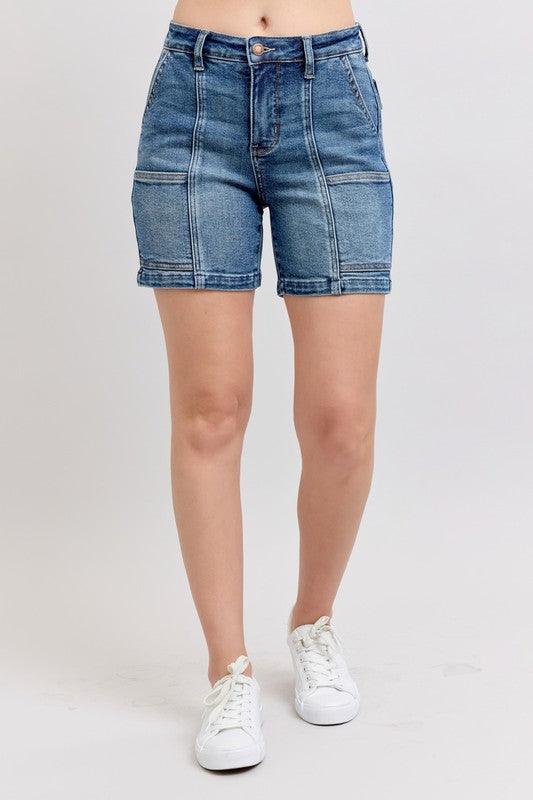 Judy Blue Full Size High Rise Denim Shorts Plus Size - Leo’s Look Your Best