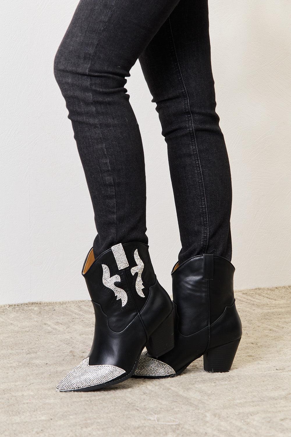 East Lion Corp Rhinestone Pointed Boots - Leo’s Look Your Best