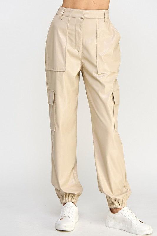 Relaxed Vegan Leather Cargo Pants - Leo’s Look Your Best