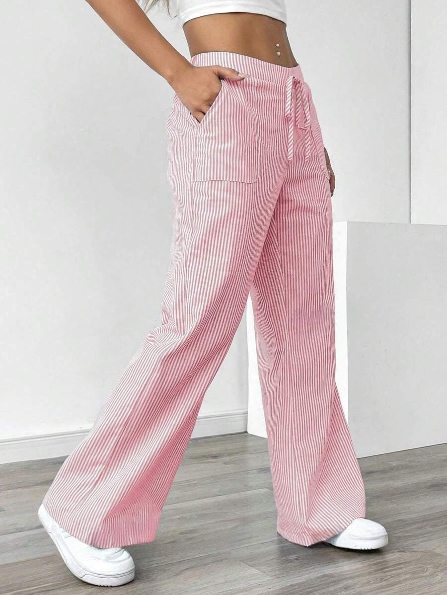 New Striped Trousers Casual Versatile Loose Wide Leg