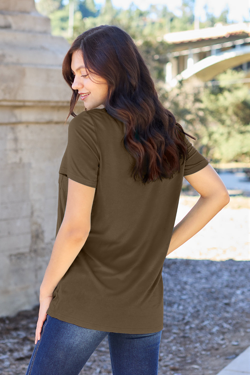 Basic Bae Full Size V-Neck Short Sleeve T-Shirt - Leo’s Look Your Best 