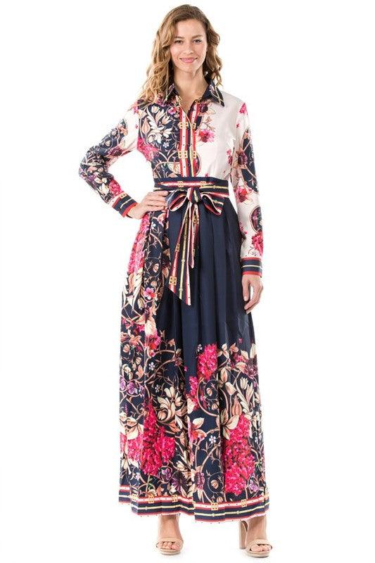 Multi Print Midi Dress - Leo’s Look Your Best