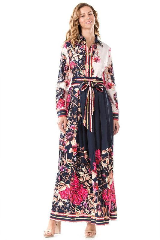 Multi Print Midi Dress - Leo’s Look Your Best