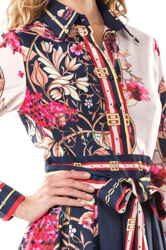 Multi Print Midi Dress - Leo’s Look Your Best