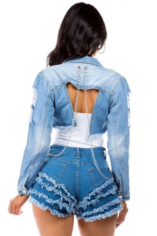 Trendy Cropped Denim Jacket - Leo’s Look Your Best