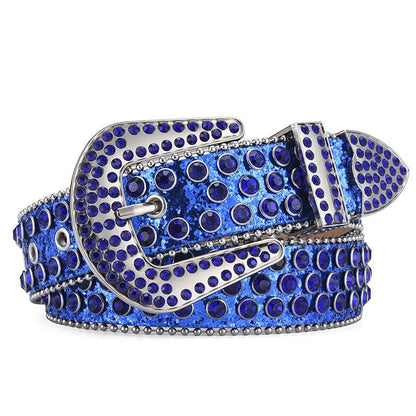 Men Women Alloy Belt Punk Rock Rivet Rhinestone - Leo’s Look Your Best 