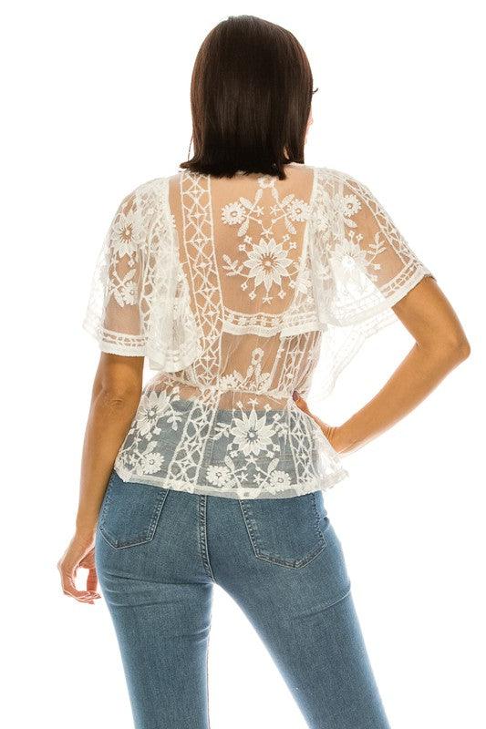 Trendy White Lace Top - Leo’s Look Your Best