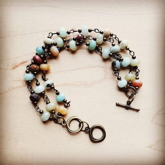 Amazonite Triple Strand Bracelet - Leo’s Look Your Best