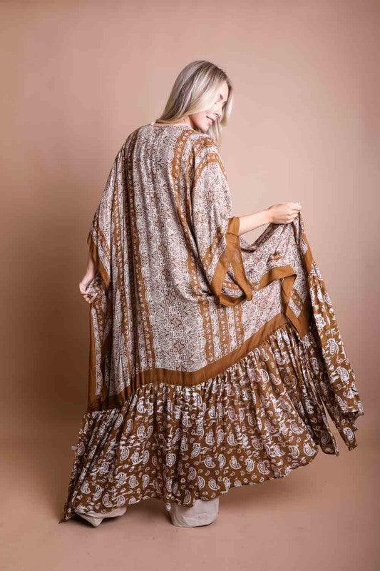 Paisley Tapestry Free Flow Kimono - Leo’s Look Your Best