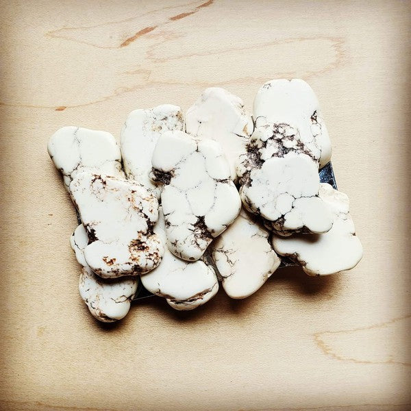 White Turquoise Slab Belt Buckle Small - Leo’s Look Your Best 
