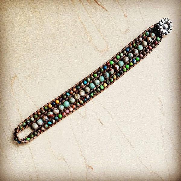 Impression Jasper Woven Bracelet Multi Color - Leo’s Look Your Best