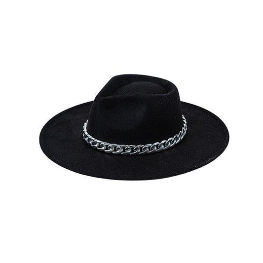 Chunky Chain Felt Fedora - Leo’s Look Your Best 