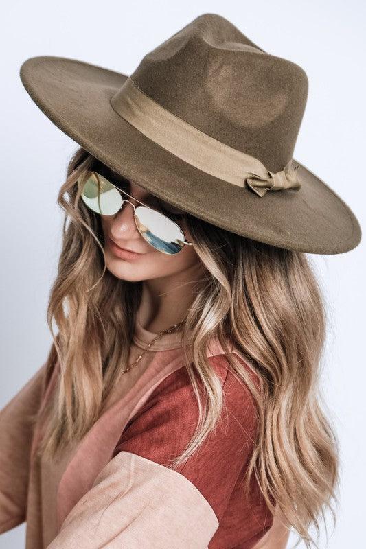 Wide Brim Ribbon Fedora - Leo’s Look Your Best