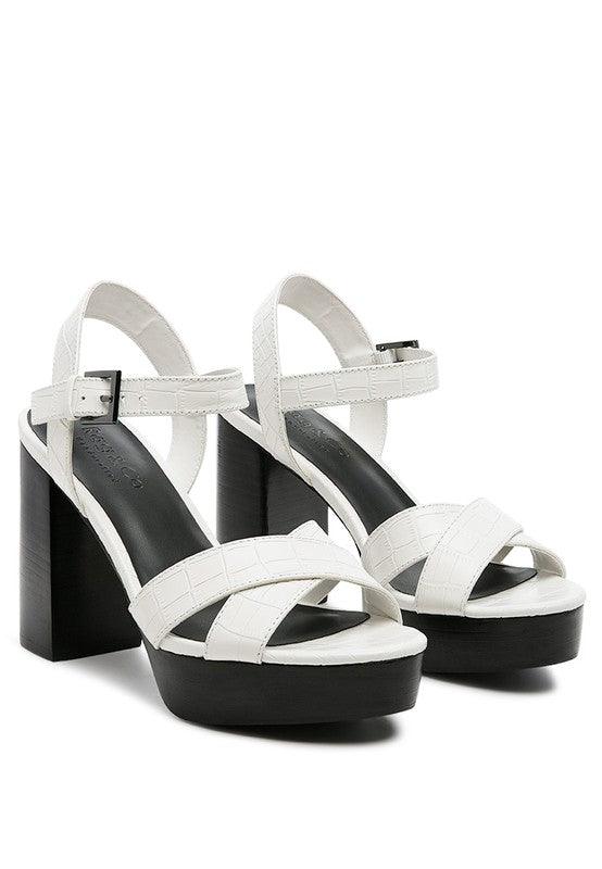 RAG&CO CHYPRE HIGH HEELED BLOCK SANDAL IN TAN - Leo’s Look Your Best