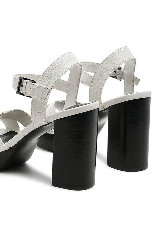 RAG&CO CHYPRE HIGH HEELED BLOCK SANDAL IN TAN - Leo’s Look Your Best