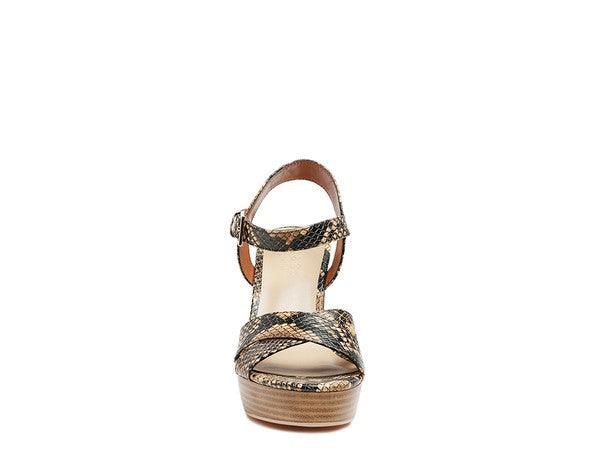 RAG&CO CHYPRE HIGH HEELED BLOCK SANDAL IN TAN - Leo’s Look Your Best