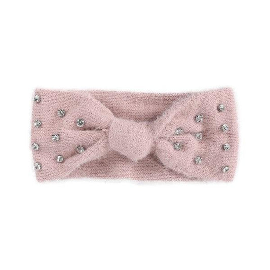 FUZZY RHINESTONE BOWKNOT HEADBAND - Leo’s Look Your Best