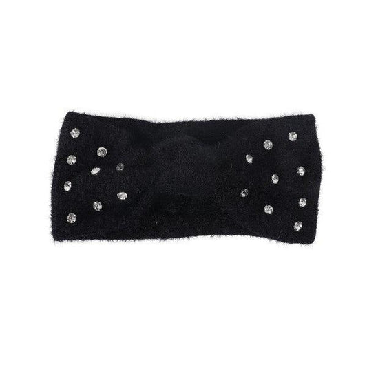 FUZZY RHINESTONE BOWKNOT HEADBAND - Leo’s Look Your Best