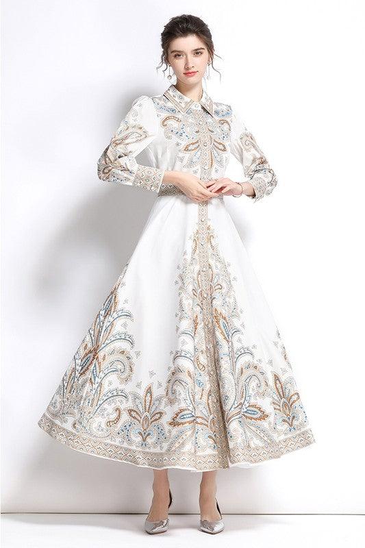 Floral Print Maxy Dress - Leo’s Look Your Best