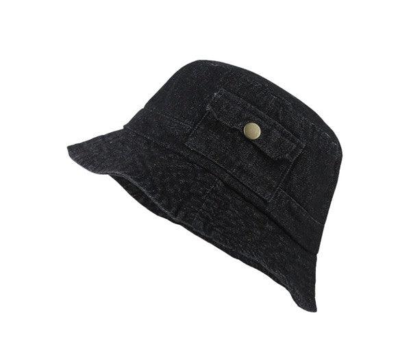Pocket Accent Denim Bucket Hat - Leo’s Look Your Best