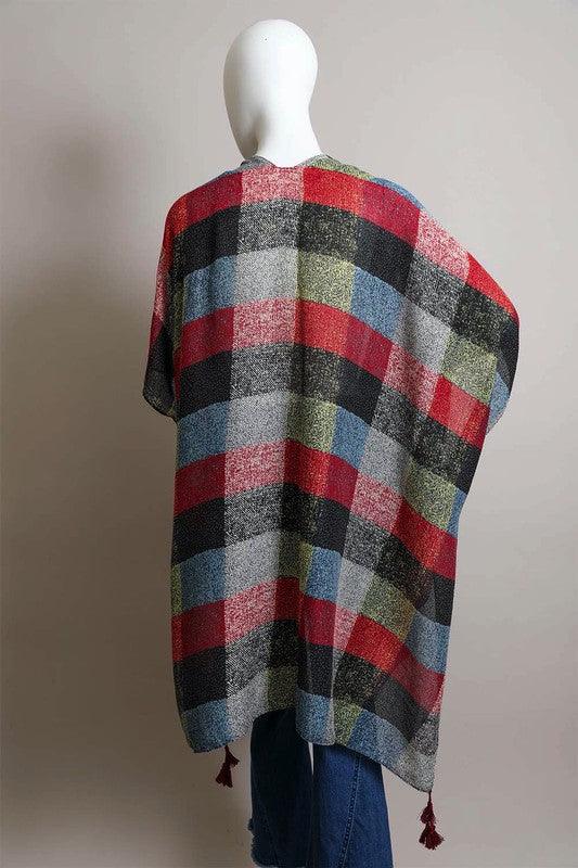 Multi Buffalo Checkered Kimono - Leo’s Look Your Best