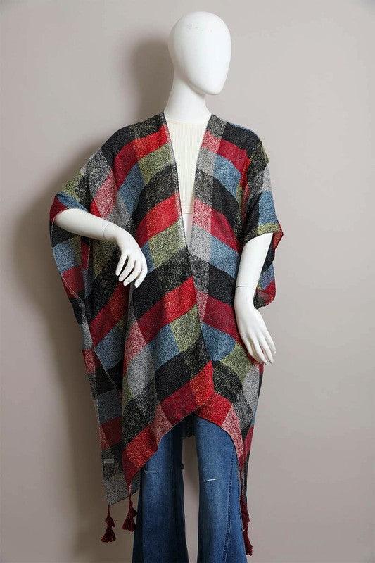 Multi Buffalo Checkered Kimono - Leo’s Look Your Best