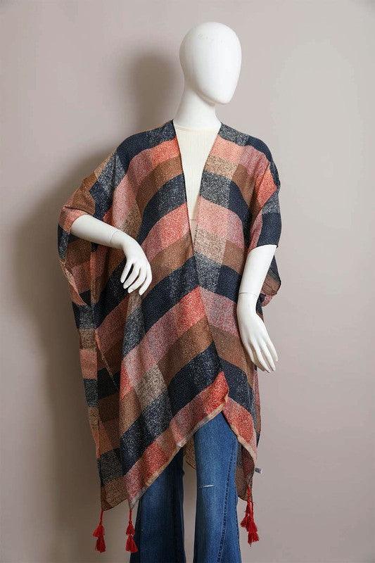 Multi Buffalo Checkered Kimono - Leo’s Look Your Best