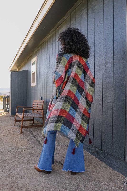 Multi Buffalo Checkered Kimono - Leo’s Look Your Best
