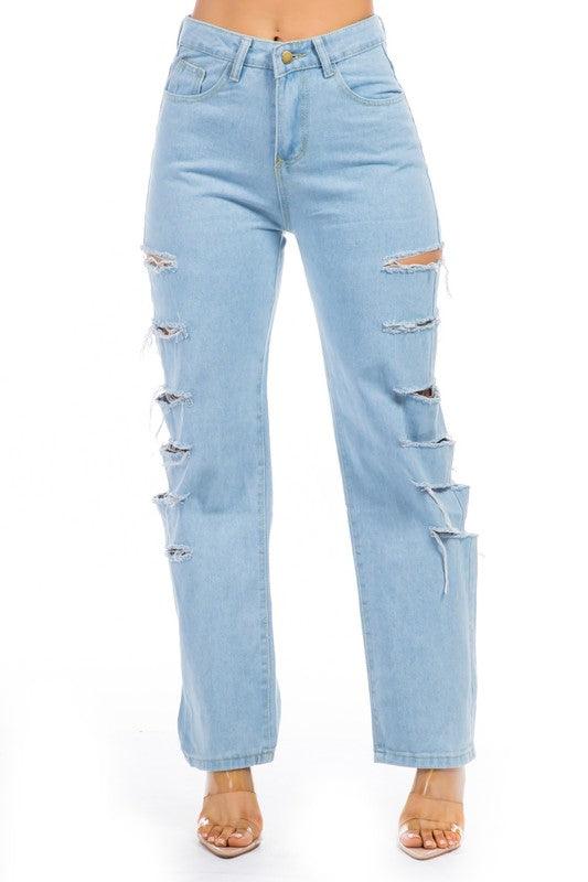 DENIM JEANS MULTI CUT - Leo’s Look Your Best