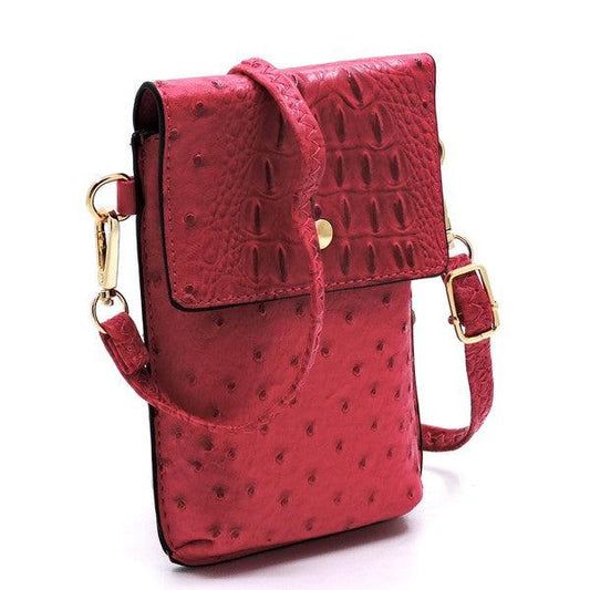 Ostrich Croc Crossbody Cell Phone Case - Leo’s Look Your Best
