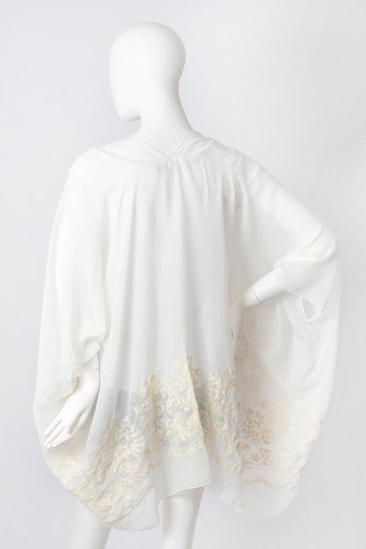 Floral Embroidered Stitch Kimono - Leo’s Look Your Best