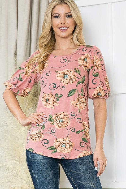 Bubble Sleeve Knit Jersey Top - Leo’s Look Your Best