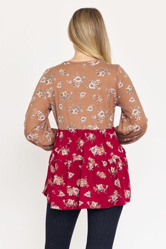 V Neck Tiered Baby Doll Top - Leo’s Look Your Best