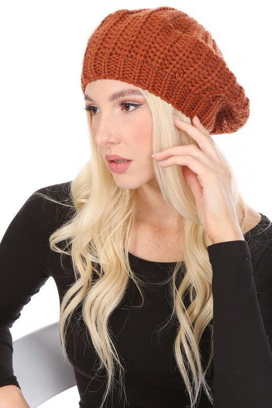 Knitted Cable Knit Fashion Beret - Leo’s Look Your Best