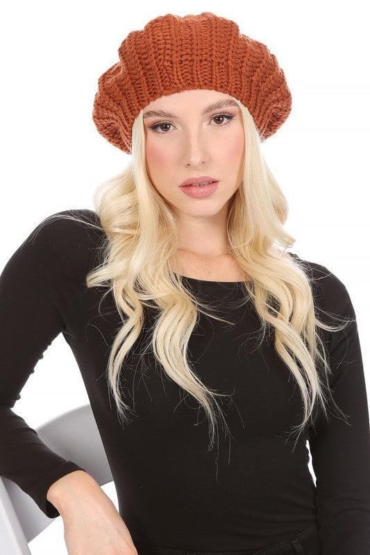 Knitted Cable Knit Fashion Beret - Leo’s Look Your Best