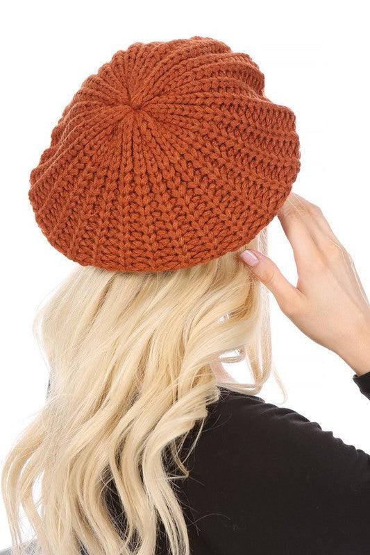 Knitted Cable Knit Fashion Beret - Leo’s Look Your Best 