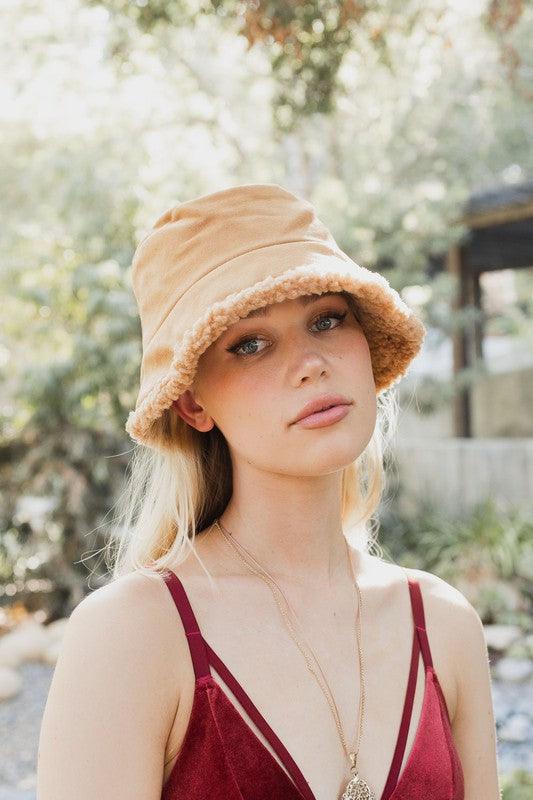 Teddy Suede Combo Reversible Bucket Hat - Leo’s Look Your Best