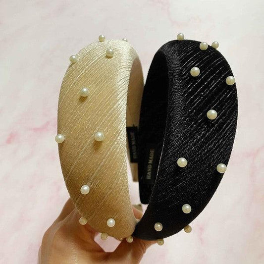 Silky Velvet Pearl Headband - Leo’s Look Your Best