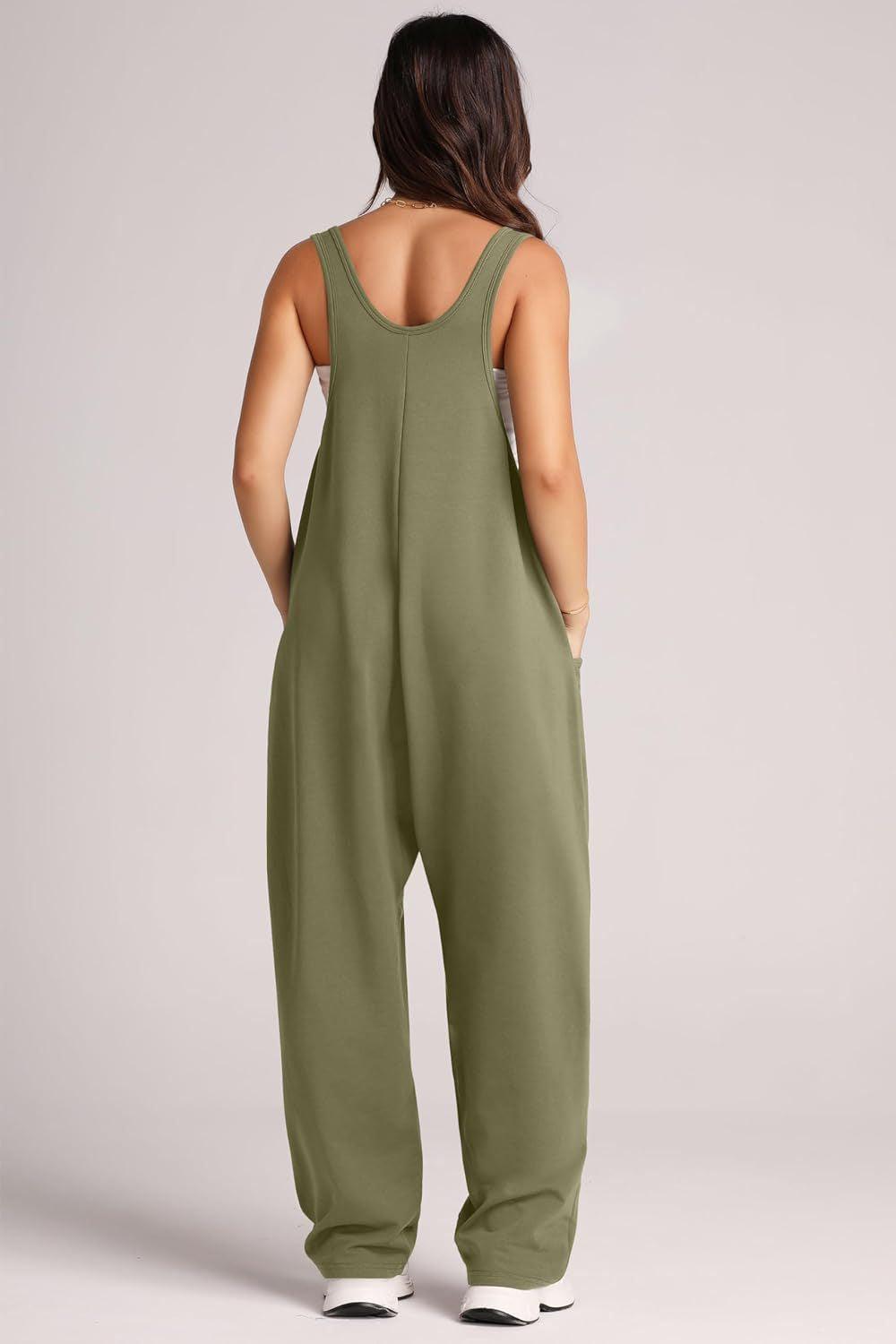 Lovelet V-Neck Wide Strap Overalls - Leo’s Look Your Best