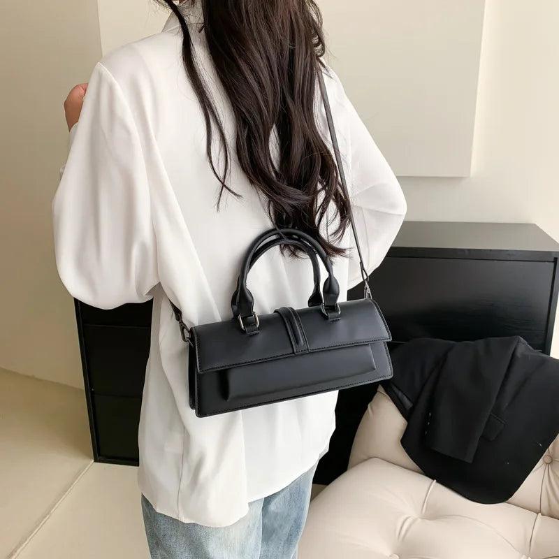 New Stylish Rectangle Box Designer Small Square Portable Handbag Messenger Shoulder High Quality Women Leather Bag Purse