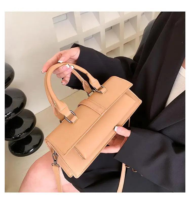 New Stylish Rectangle Box Designer Small Square Portable Handbag Messenger Shoulder High Quality Women Leather Bag Purse