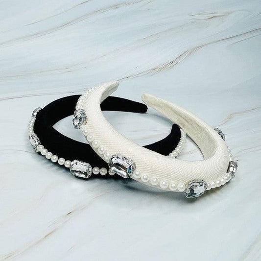 Pearls And Jewels Lined Headband - Leo’s Look Your Best
