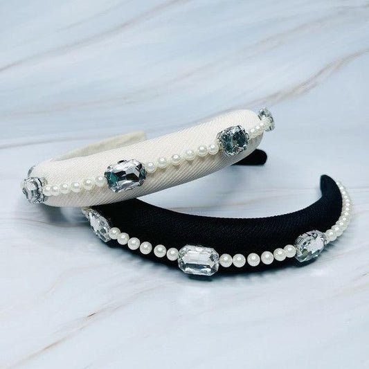 Pearls And Jewels Lined Headband - Leo’s Look Your Best