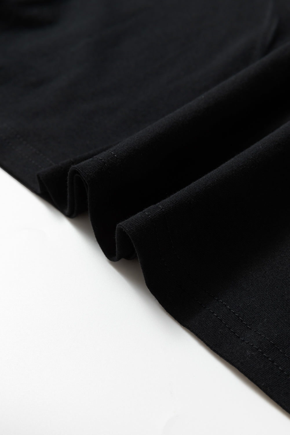 Close-up of black fabric on a white background