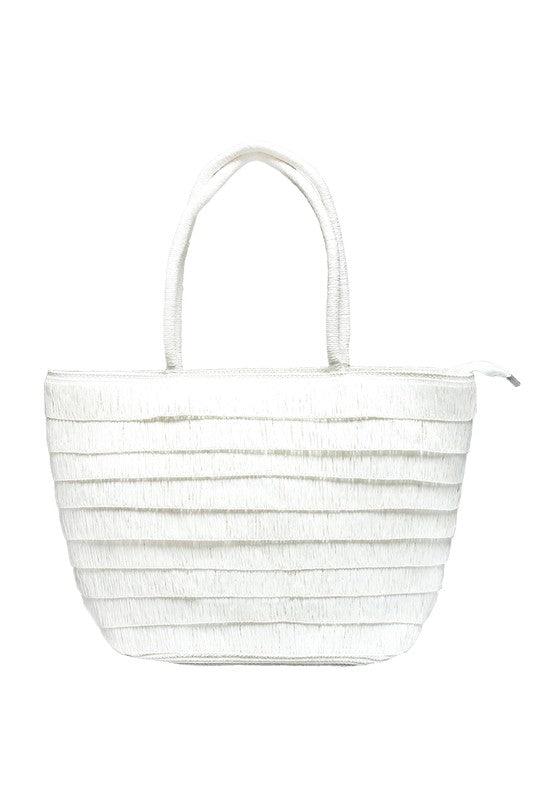LARGE STRAW FRINGE TROPICAL VACATION TOTE BAG - Leo’s Look Your Best