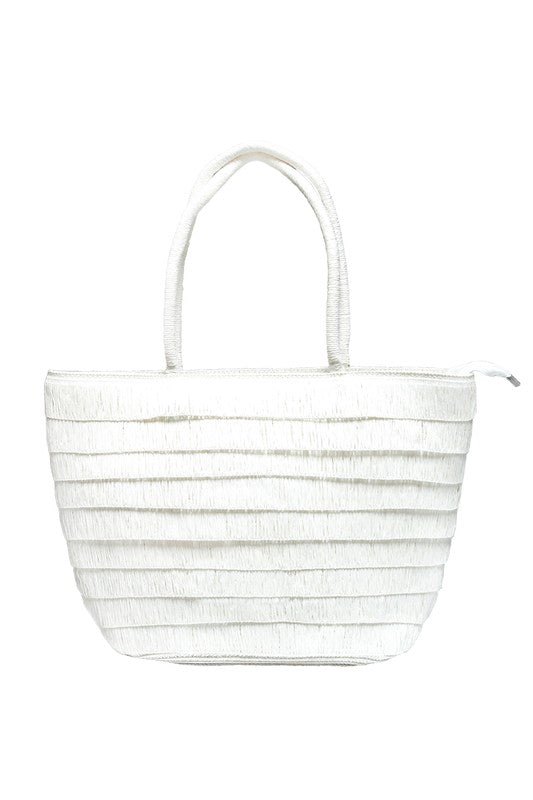 Striped tote bag on a white background