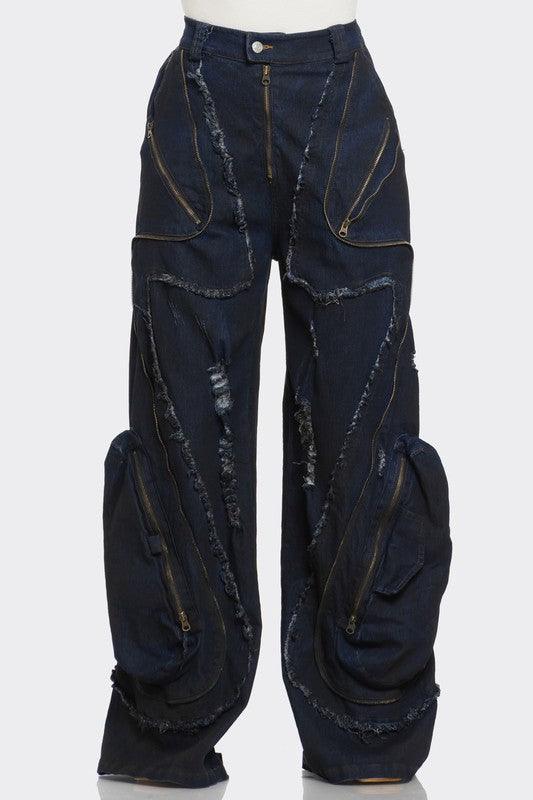 Urban Nomad Distressed Cargo Jeans - Leo’s Look Your Best